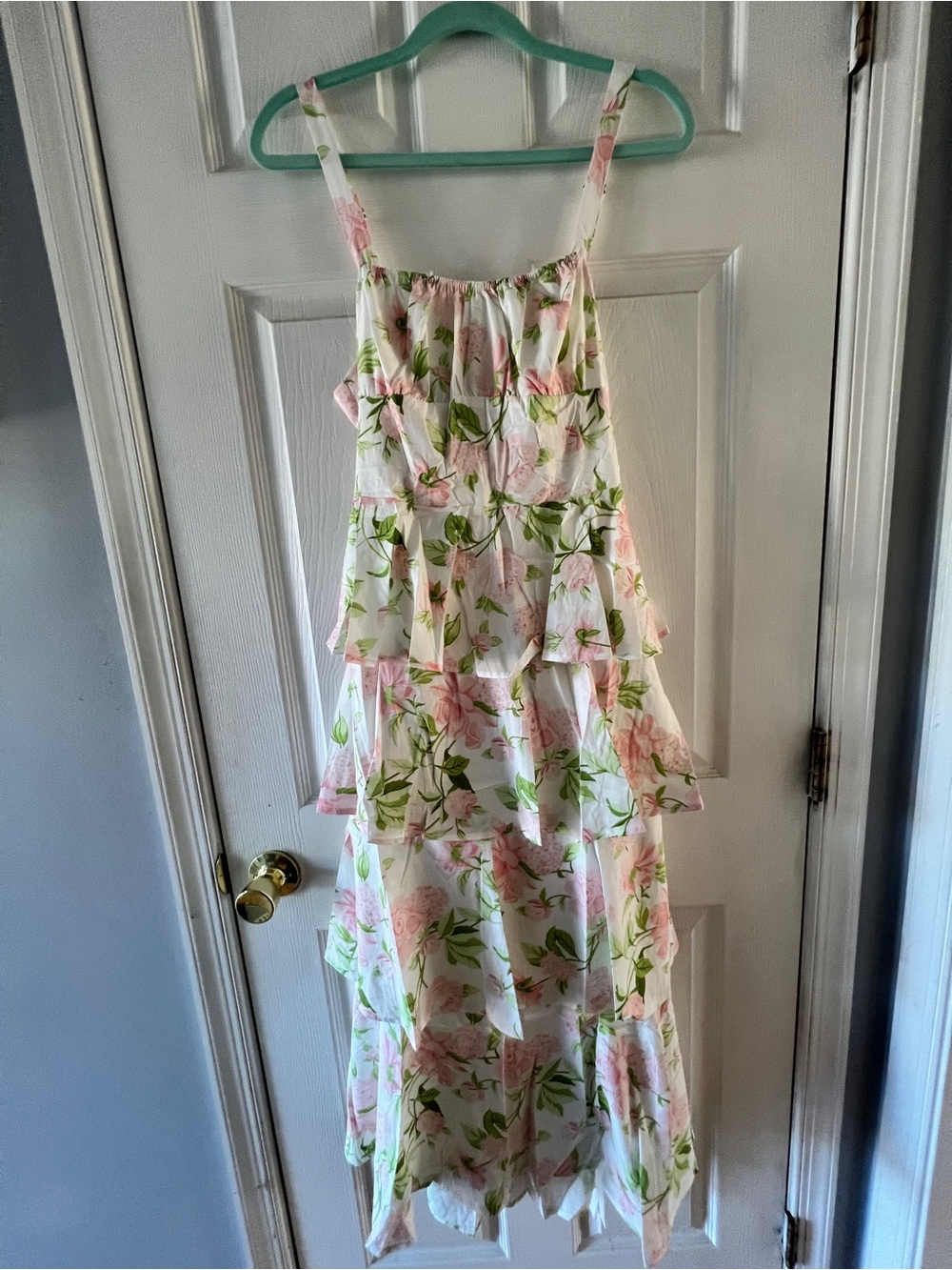 Light Pink Floral Tiered Sundress